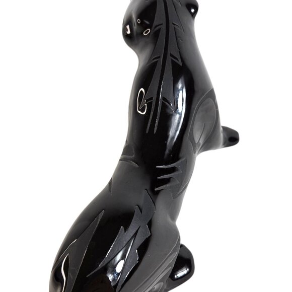 Native American Large Panther Black Signed Ben Saxon Sculpture‎ Figure 11" rare - Picture 3 of 16